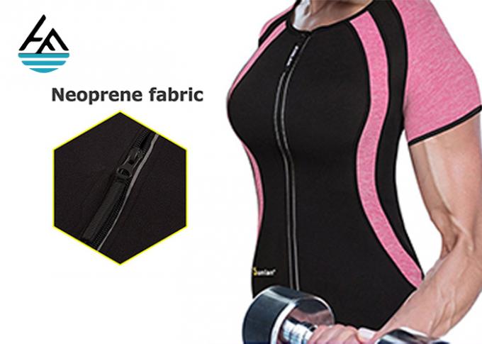 Черный розовый костюм сауны потери веса неопрена фитнеса поглощает размер таможни пота